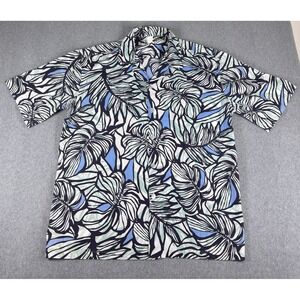 Paradise‎ Style Hawaiian Shirt MENS XXL 2XL Wht Camp Shirt Blue Black Surf Aloha